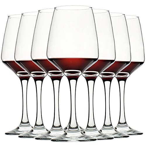 C CREST 12oz Wine Glasses Set of 8 - Lead-Free, Clear, Durable Stemware