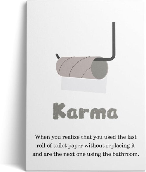 Jumong Bathroom Wall Art - Stylish Toilet Rules Canvas Sign | Framed Home Decor (12x18 Inches)