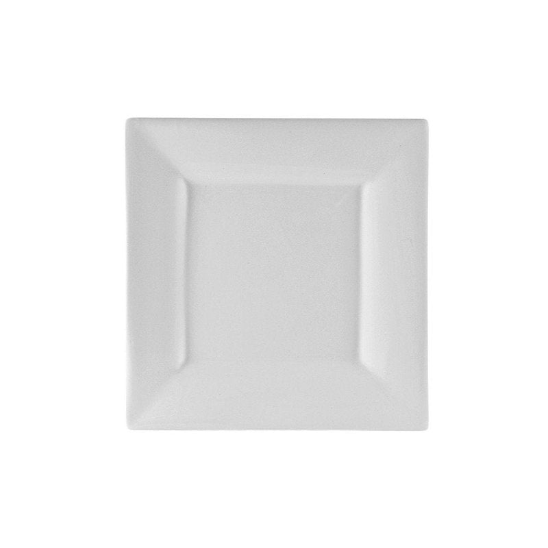 10 Strawberry Street Whittier 7.25" Square Salad/Dessert Plate, Set of 6, White