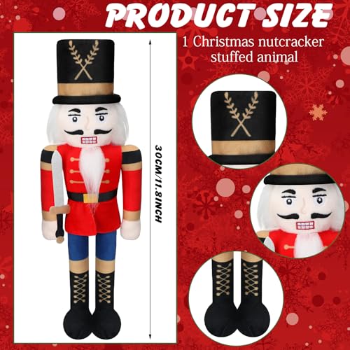 12-Inch Christmas Nutcracker Soldier Plush Doll for Holiday Table Decor