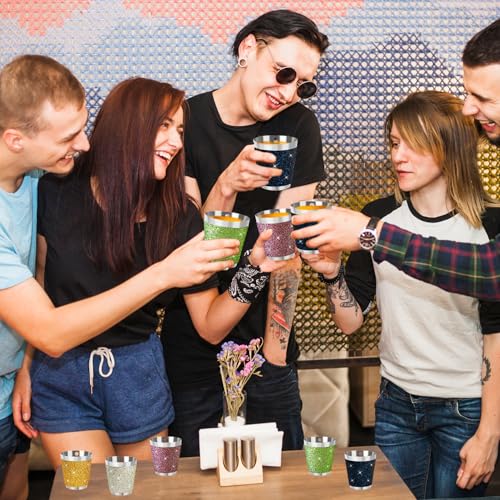 Sitroasho 30 Pcs Stainless Steel Shot Glass Necklaces 1 oz with Chains for Parties
