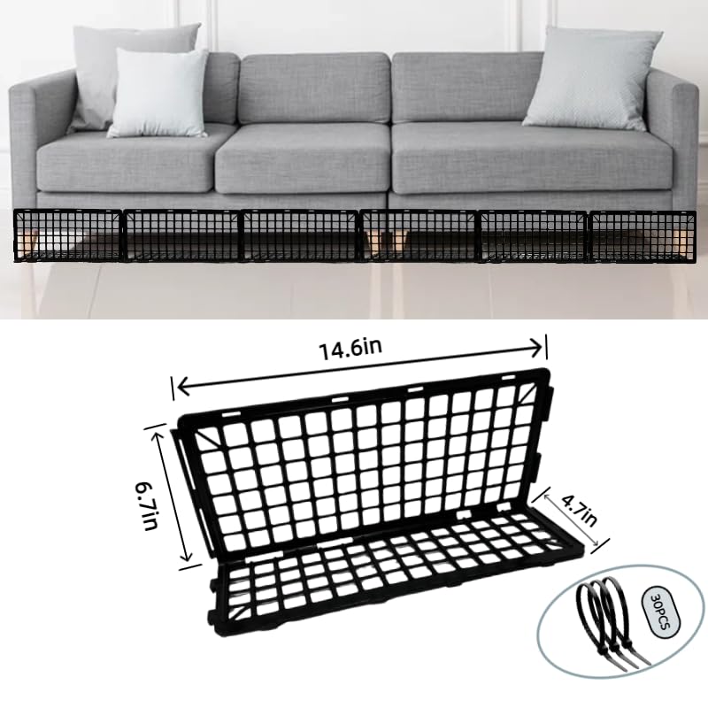 Under Couch Blocker for Pets & Toys - 12 Pack Adjustable Bed Barriers