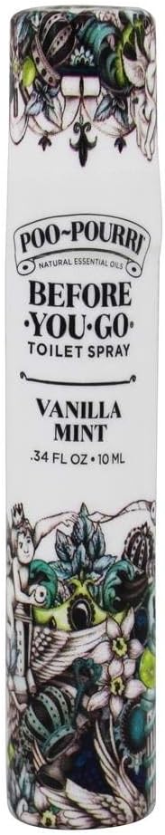 Poo-Pourri Vanilla Mint Toilet Spray - Instantly Trap Odors with Plant-Based Ingredients - 10ml Travel Size