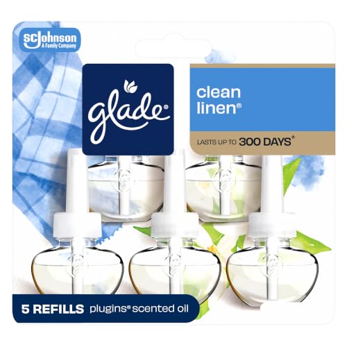 Glade PlugIns Scented Oil Air Freshener Refills Clean Linen 5 Count