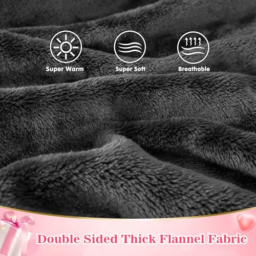 Oversized Wearable Blanket Hoodie with Pocket - Soft Flannel Lounge Gift