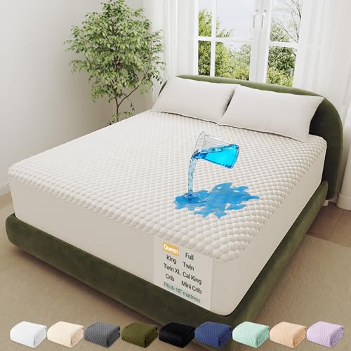 OhGeni Queen Waterproof Mattress Protector - Cooling Breathable Bamboo Pad