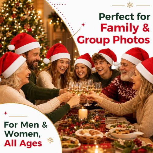 SORANGEUN 108pcs Santa Hats Bulk Red Christmas Caps for Holiday Decorations