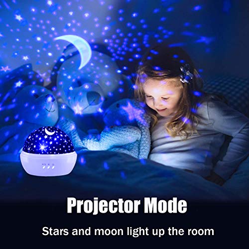 Unicorn Star Projector Night Light for Kids 2-in-1 Bedroom Lamp