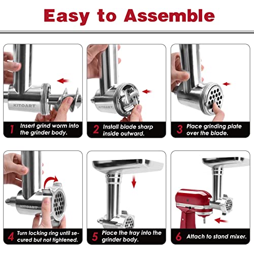 Metal Meat Grinder Attachment for Stand Mixers with Sausage Stuffer Kit