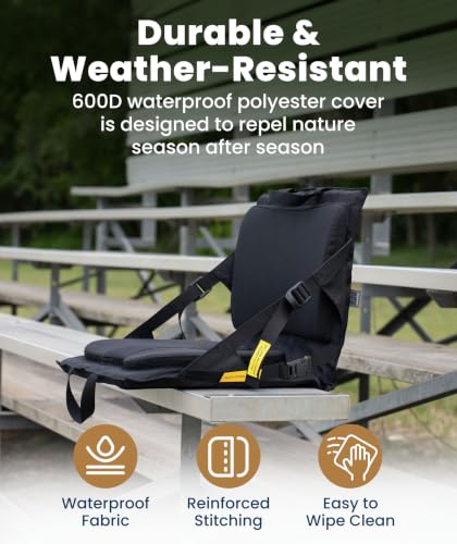 Portable Memory Foam Stadium Seat with Back Support for Bleachers