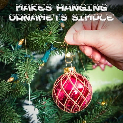 100 Pcs Christmas Ornament Hooks - Metal S-Hook Hangers for Tree Decor, Gold