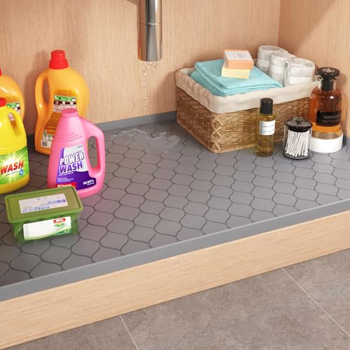 Winisok Waterproof Under Sink Mat 34" x 22" Silicone Cabinet Protector