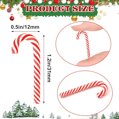 80Pcs Mini Candy Cane Christmas Ornaments for DIY Crafts and Vase Filler