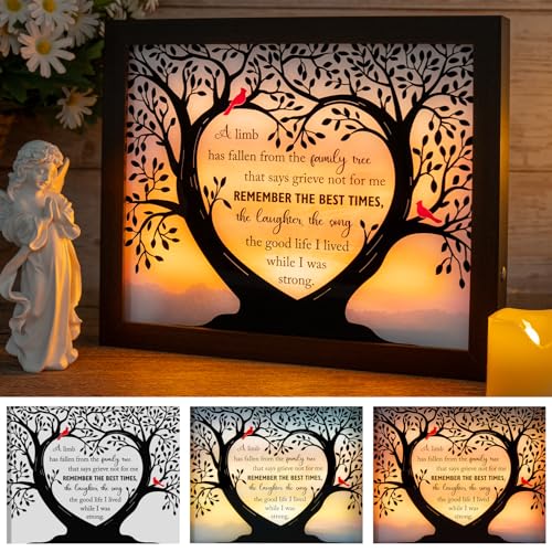LED Memorial Shadow Box Sympathy Gift for Loss of Loved One