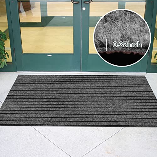 Non-Slip Striped Runner Rug for Hallway, Kitchen, and Laundry Room