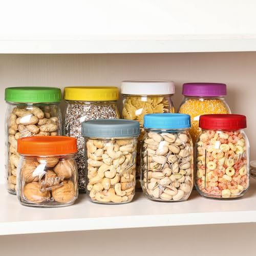 20-Pack Mason Jar Lids - Leakproof Plastic Caps for Regular & Wide Mouth