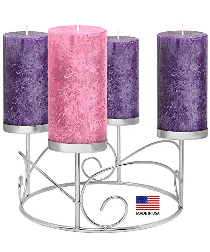 Rustic 4-Piece Advent Candle Set - Hand Dipped USA Made Christmas Pillar Candles