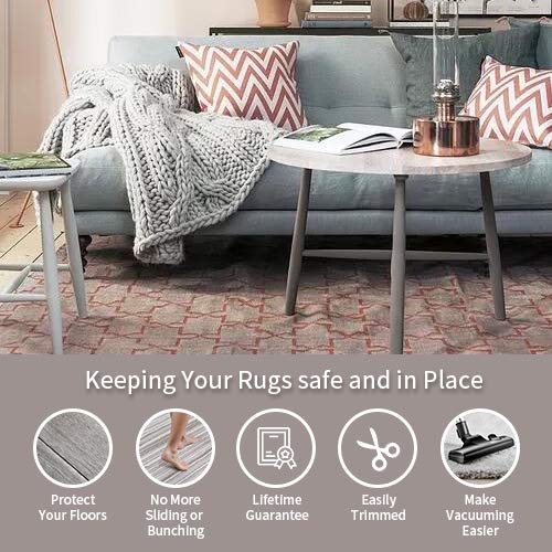 8x10 Non-Slip Rug Pad for Hardwood Floors - Durable Area Rug Gripper