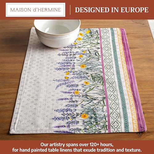Maison d'Hermine Fanny Lavender 13x19 Placemats Set of 4 - 100% Cotton, Reusable