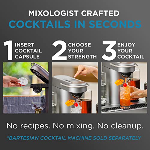 Bartesian Whiskey Lovers Cocktail Mixer Capsules 24-Pack for Home Bar