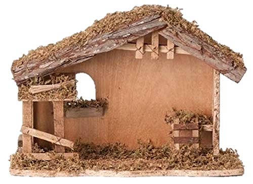 5-Inch Scale Nativity Stable with Ladder - Hand-Painted Holiday Display