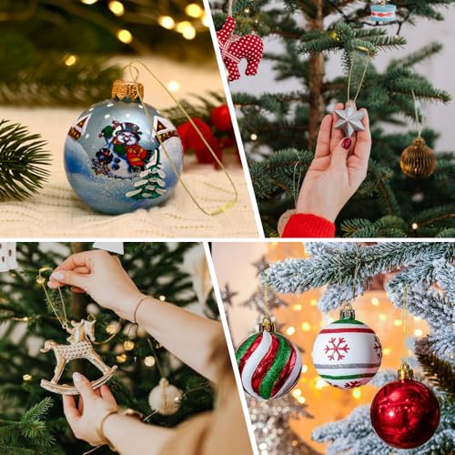 100 Pcs Gold Christmas Ornament Hangers with Snap Fasteners