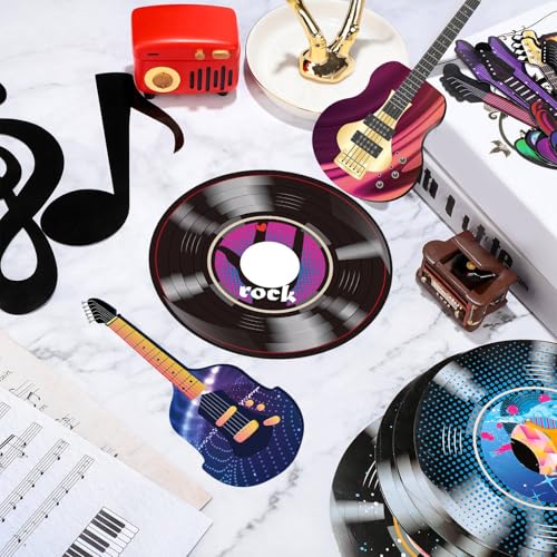 40-Piece Music Party Decoration Set: Musical Notes, Records, and Guitars