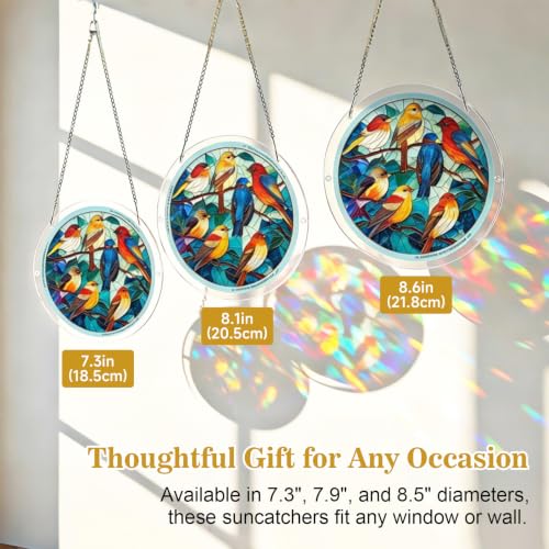 Hummingbird Acrylic Jigsaw Puzzle Suncatcher, 8.1-inch Stained Glass Decor