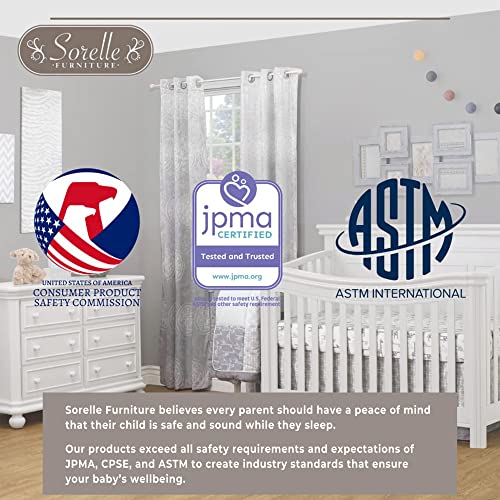 Sorelle Berkley Baby Crib and Changer Set - White, 4-in-1 Convertible Nursery Furniture