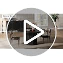 47-Inch Round Dining Table, Modern Fluted Metal Base Kitchen Table