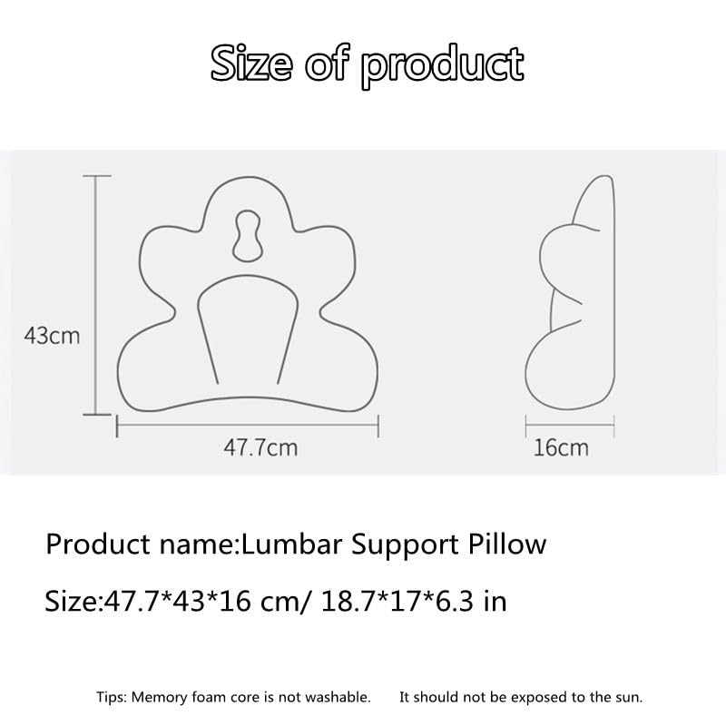 Memory Foam Lumbar Support Pillow for Office & Car Use