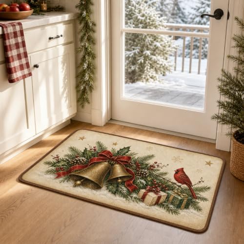 Christmas Take Off Your Shoes Doormat - White Holiday Welcome Rug