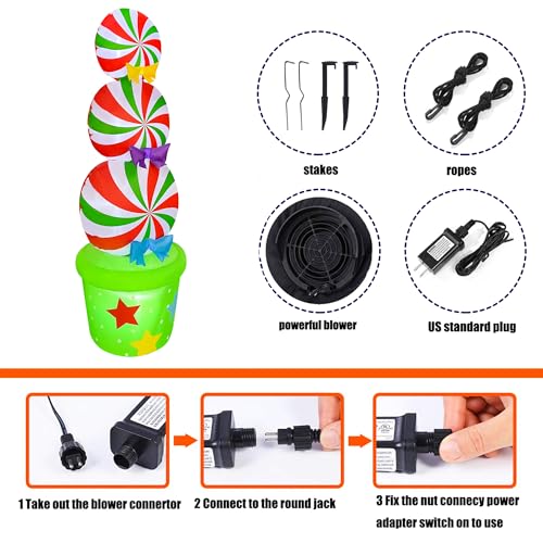 6FT Christmas Inflatable Candy Land Yard Decor with LED Lights Outdoor