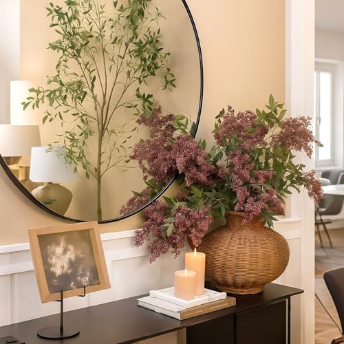 35-Inch Artificial Berry Stems - Gray Purple Fall Decor, 3 Pack