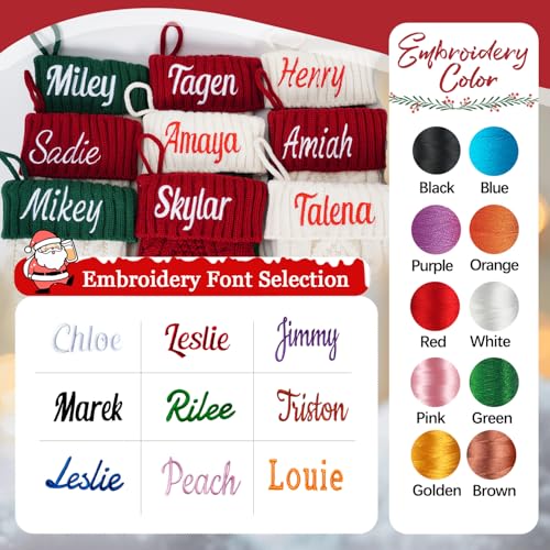 Personalized Cable Knit Christmas Stocking with Custom Name (18 Inch)