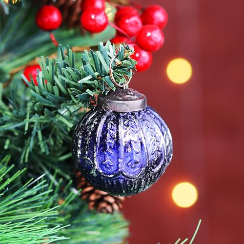 IndianShelf Retro Multicolor Glass Christmas Ornaments Tree Balls 2 Inch - 24 Pack
