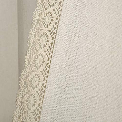 Lush Decor Rosalie Faux Linen Window Curtain Valance, Valanace, Ivory