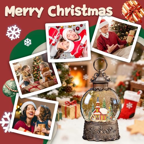 SUNFACE Christmas Snow Globe Lantern with Nativity Scene & Manger - Church Manger 125