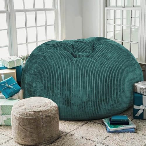Faux Rabbit Fur Bean Bag Chair for Kids - Soft Memory Foam Floor Seat