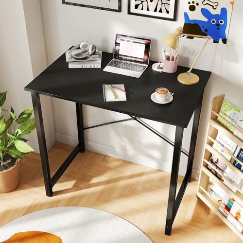 DUMOS 32 Inch Small Computer Desk, Sturdy Home Office Gaming Workstation