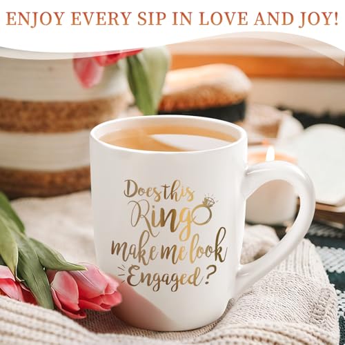 Maustic Does This Ring Make Me Look Engaged? 12 Oz White Mug – Bridal Gift