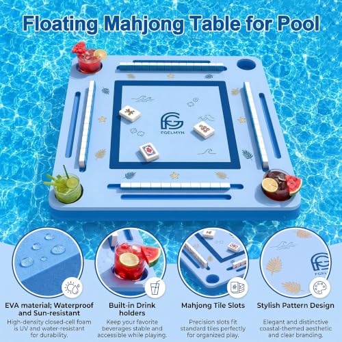 31.5-inch Floating Mahjong & Poker Game Table for Pool and Hot Tub