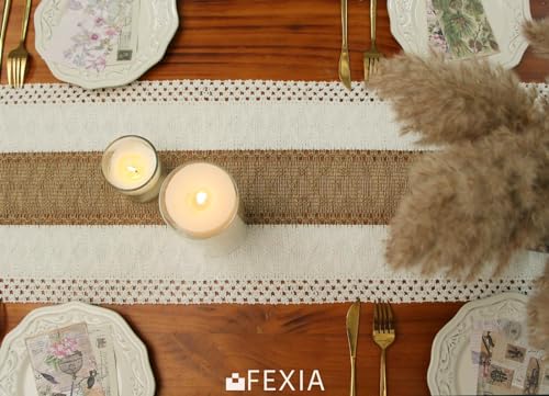 Boho Macrame Table Runner with Tassels 12x72 Inch Rustic Farmhouse Decor
