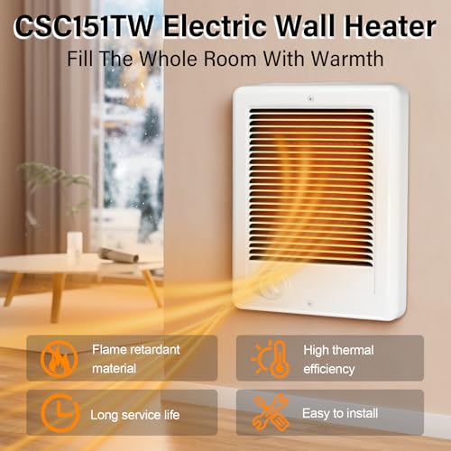 Electric Wall Heater With Thermostat 1500W 120V