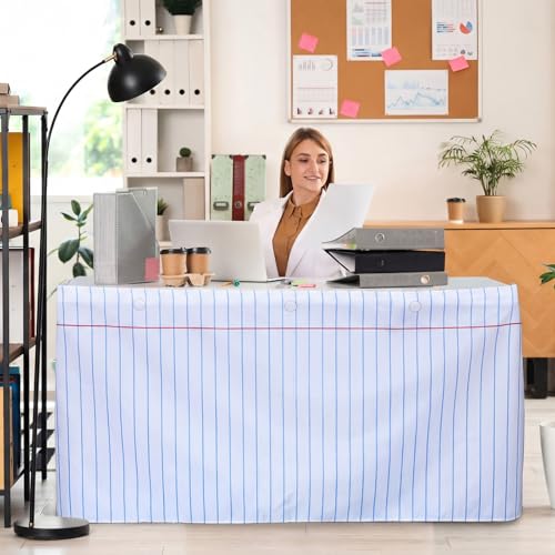 Notebook Paper Design Table Skirt for Classroom Teacher Desk 6ft