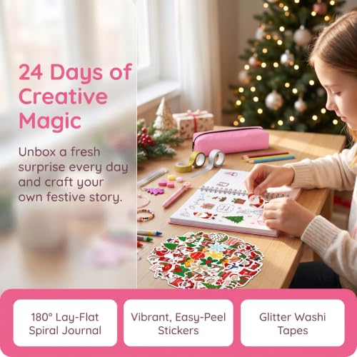 Pink Teen Girls DIY Advent Calendar 2026 - 24 Day Christmas Craft Kit