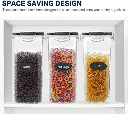 MCIRCO Cereal Container Set - Airtight Food Storage Dispensers with Measuring Tools | 4L (135.2oz) - Set of 6