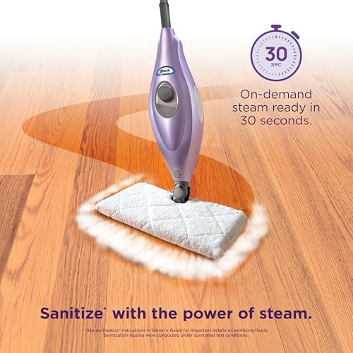 Shark Steam Pocket Mop S3501 with Washable Microfiber Pads, Purple