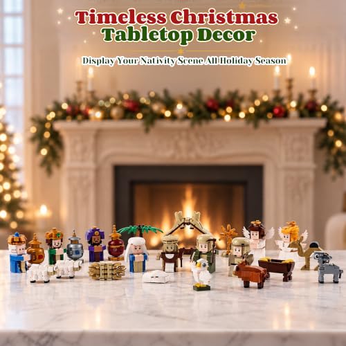 Nativity Advent Calendar 2026 Kids Building Blocks Set – 24-Day Christmas Countdown with Holy Family & Nativity Figures