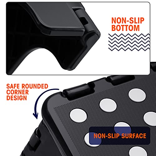 9-Inch Folding Step Stool, Non-Slip Collapsible Stool for Kids and Adults